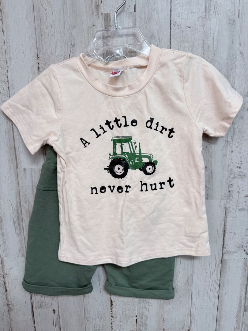BEIGE LITTLE DIRT 2PC SET, BOYS 3T