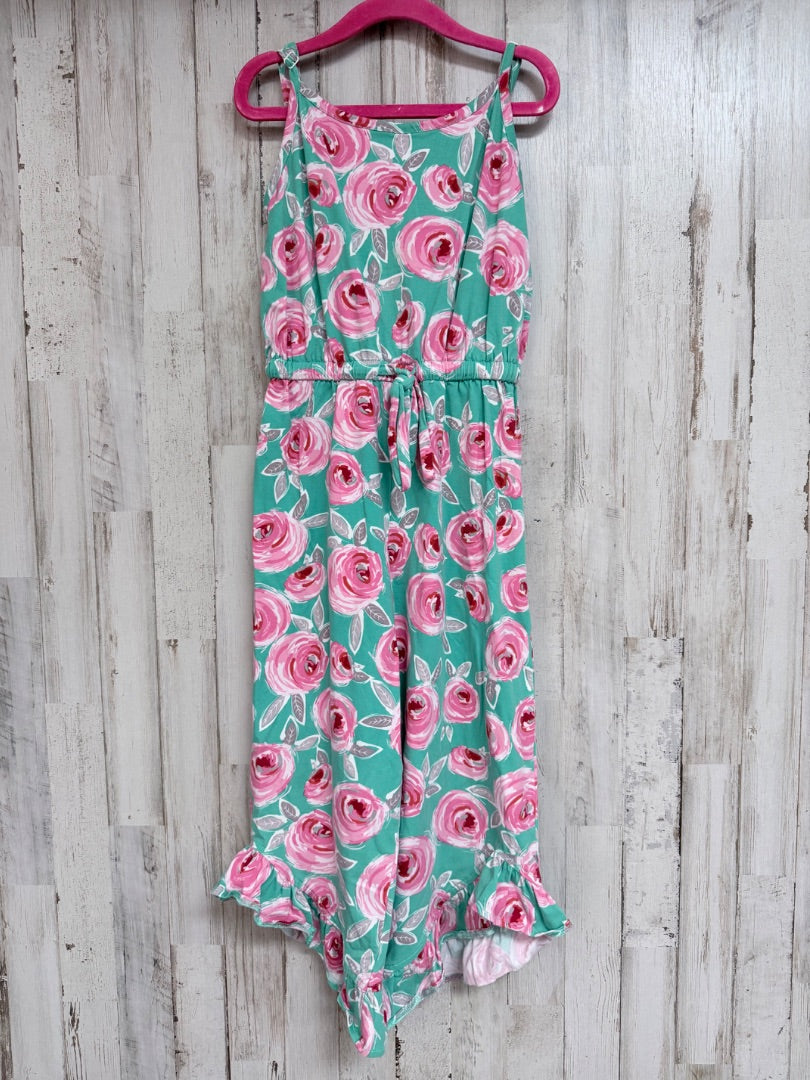 GREEN/PINK MILLIE JAY FLOWER ROMPER, GIRLS 6