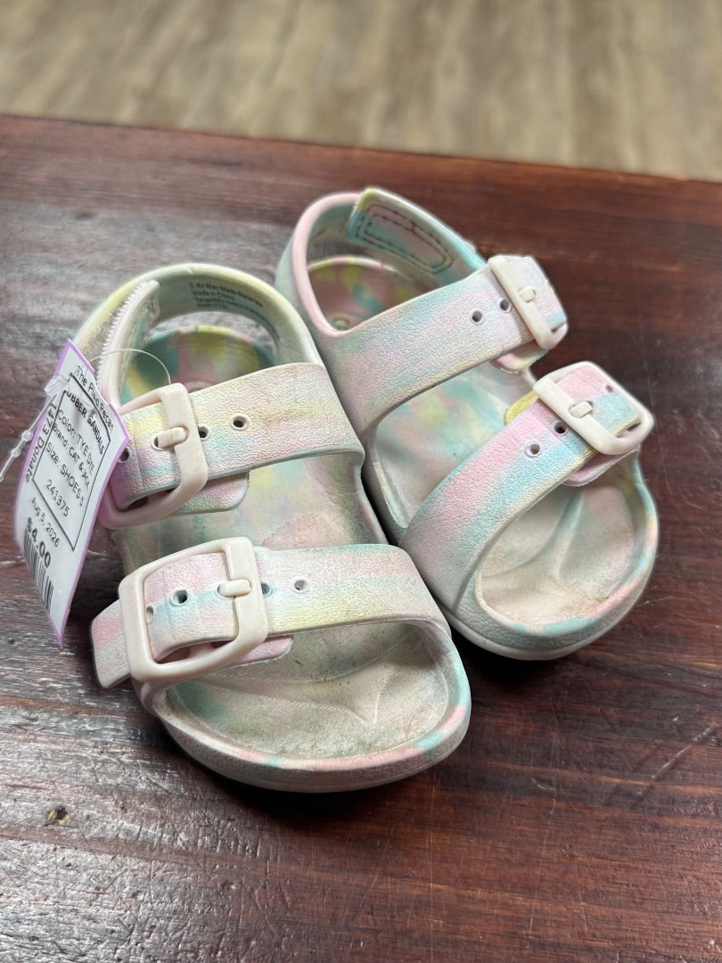 TYE DYE CAT & JACK RUBBER SANDALS, SHOES 5