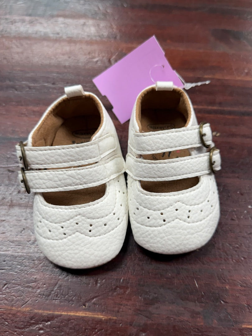 WHITE MARIE NICOLE SOFT MARY JANES, SHOES 0/6M