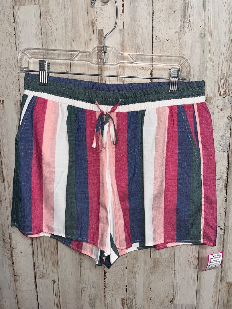 PINK/GREEN PROMESA STRIPE SHORTS, LADIES L