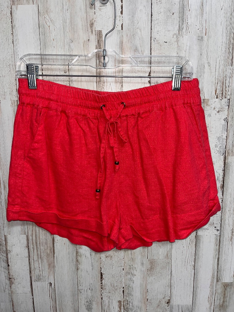 CORAL LOVE TREE LINEN CUFF SHORTS, LADIES L
