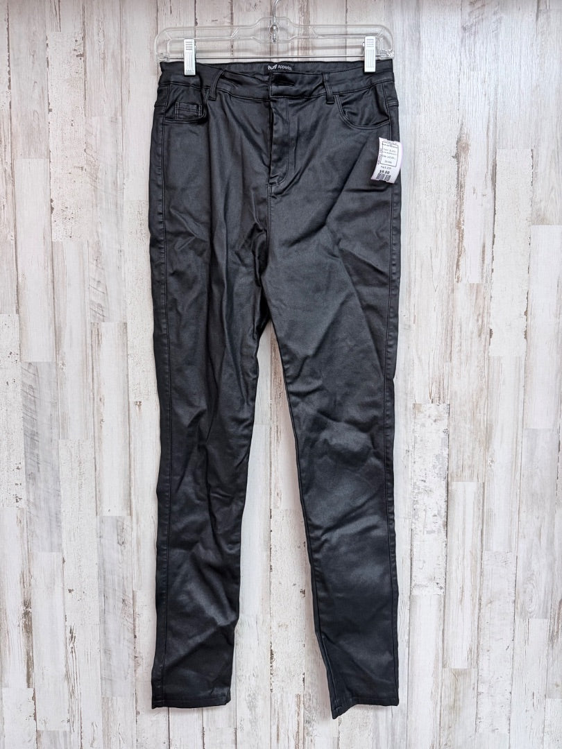 BLACK AA APPERLOTH FAUX LEATHER JEANS, LADIES L