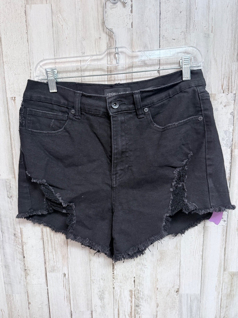 BLACK KENDALL + KYLIE SZ9/29 DISTRESS SHORT, LADIES L