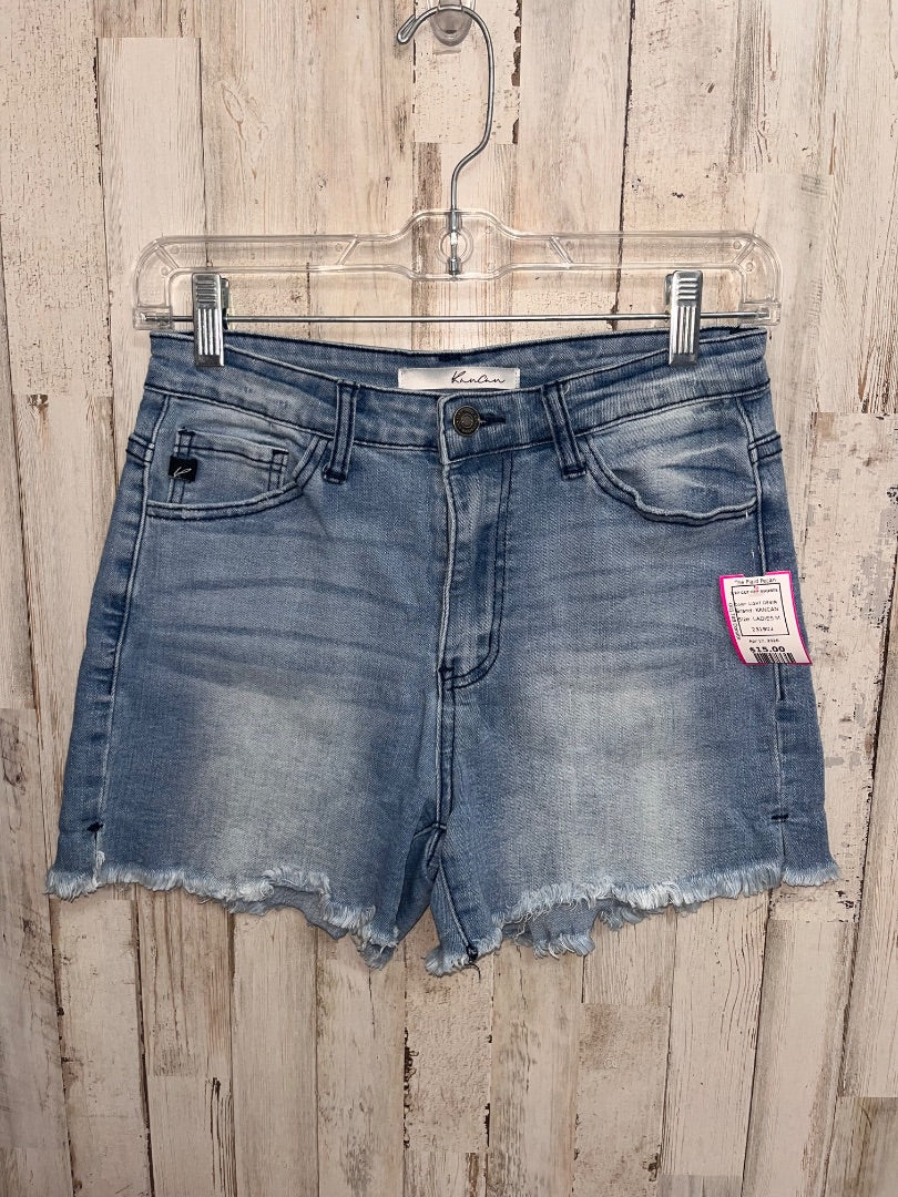 LIGHT DENIM KANCAN 7/27 CUT OFF SHORTS, LADIES M