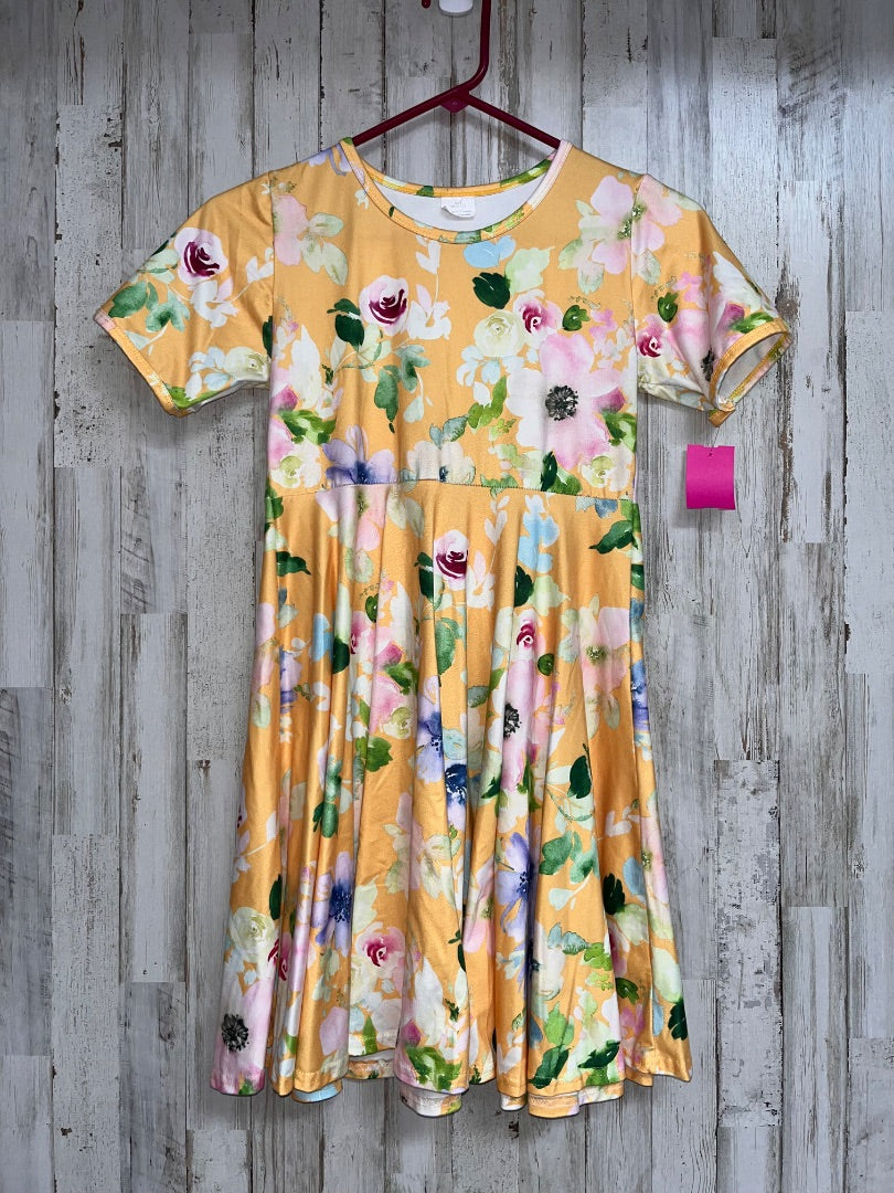 YELLOW BOUTIQUE SOFT FLORAL TWIRL DRESS, GIRL 10/12