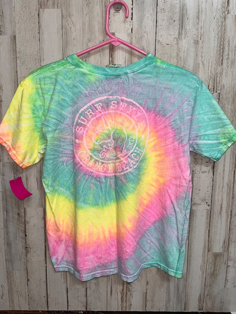 NEON SURF STYLE TIE DYE LOGO TEE, GIRL 14/16