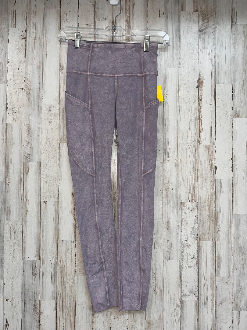 PURPLE LULULEMON ACID WASHED LEGGINGS SZ 2, LADIES S