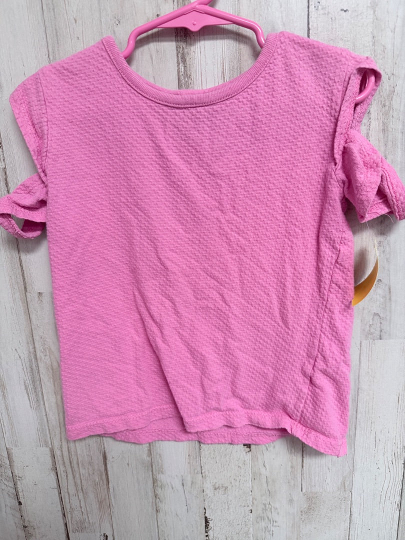 PINK MY DESTINY TEXTURED COLD SHOULDER TEE, GIRL 6X