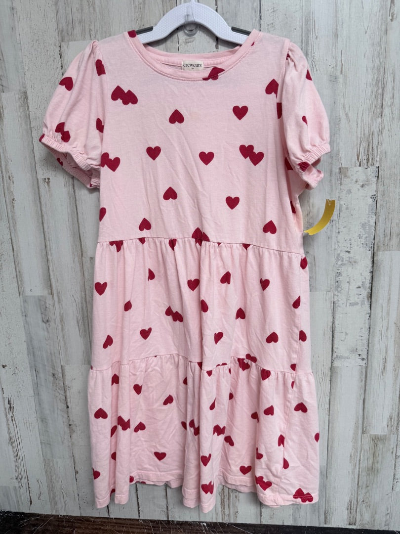 PINK CREW CUTS HEART COTTON DRESS, GIRL 10