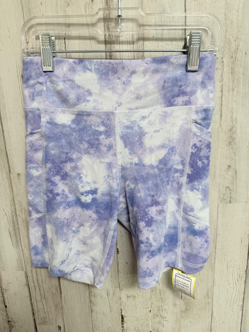 PURPLE 90 DEGREES PRINTED BIKE SHORTS, GIRL 10