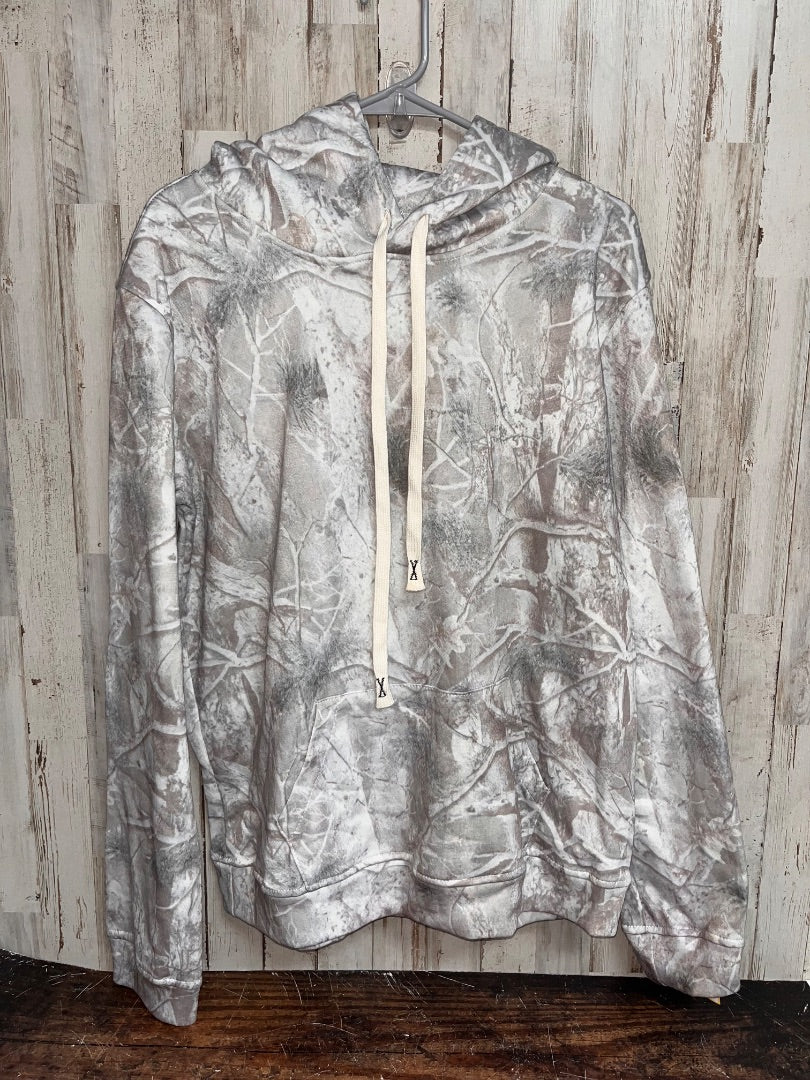 WHITE/GREEN SNOW CAMO HOODIE, LADIES M
