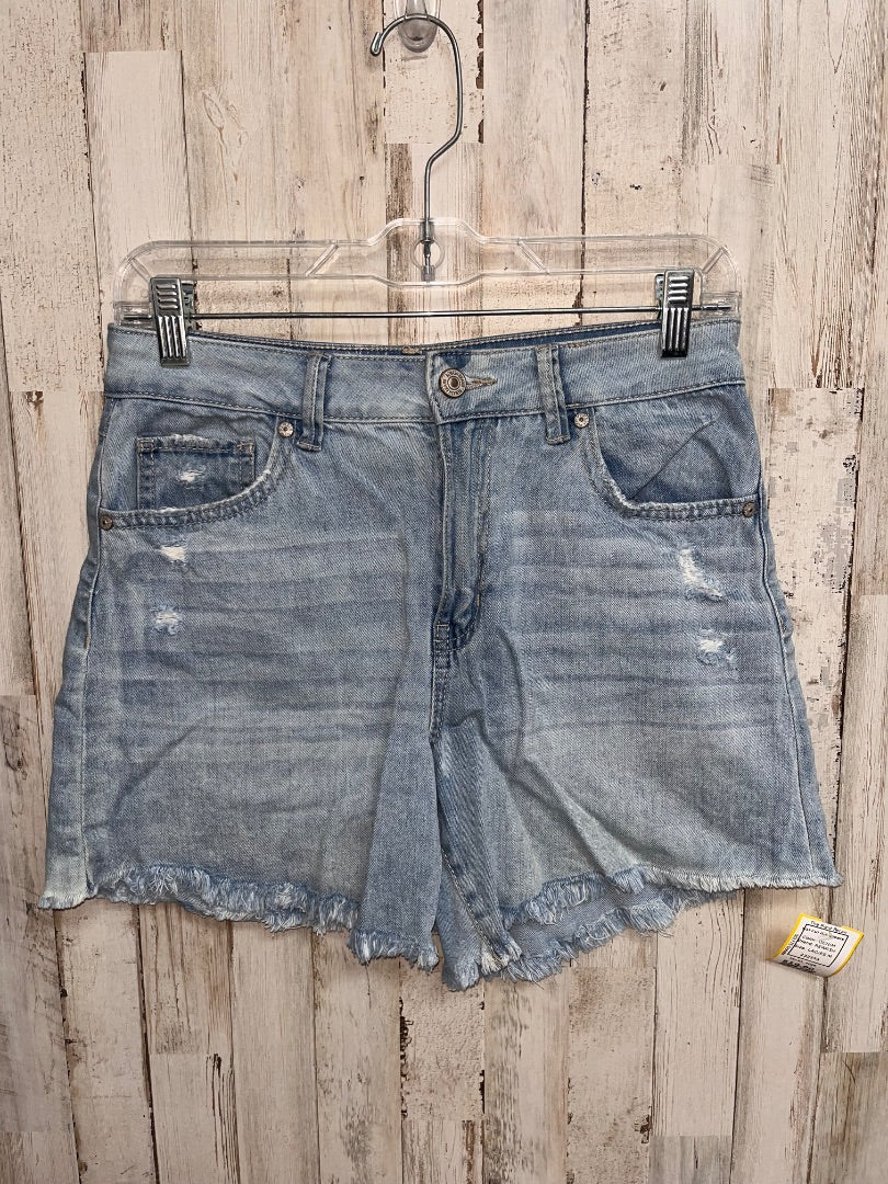 DENIM REWASH 5/27 CUT OFF SHORTS, LADIES M