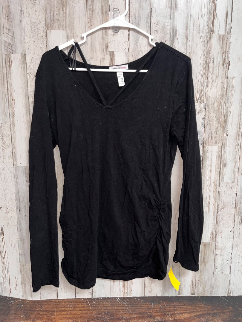 BLACK AMBIANCE V STRAP LONG SLEEVE, MATERNITY L