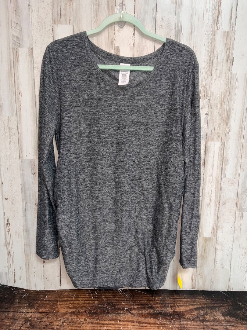HEATHER GREY TIME AND TRU LONG SLEEVE TOP, MATERNITY L