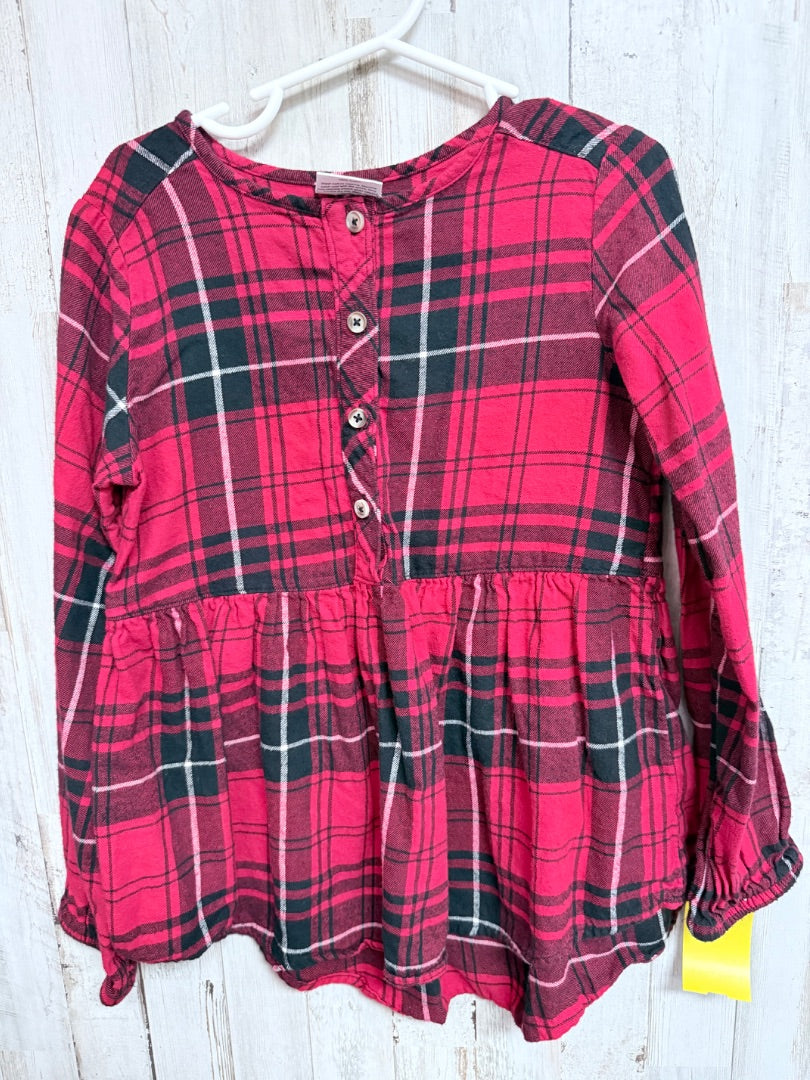 RED JUMPING BEANS PLAID BUTTON TIER TOP, GIRL 6