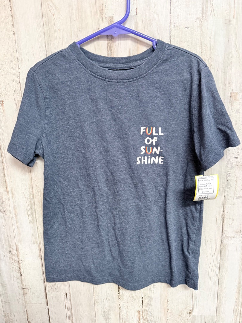 NAVY CAT & JACK FULL OF SUNSHINE TEE, GIRL 6/7