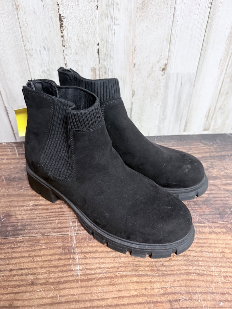 BLACK SUEDE ANKLE BOOTS, SHOES Y5