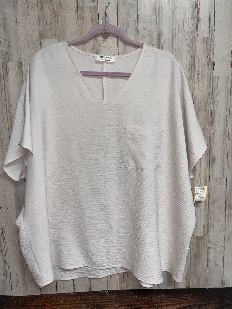 BONE ZENANA TEXTURED POCKET BLOUSE, LADIES M