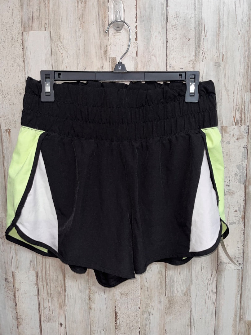 BLACK/GREEN AVIA DRY FIT SHORTS, LADIES M