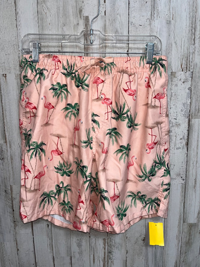 PEACH OLD NAVY FLAMINGO SWIM SHORTS, MEN M