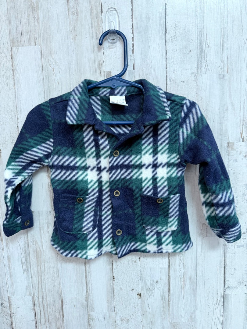 GREEN BON BEBE PLAID SHACKET, BOYS 18M