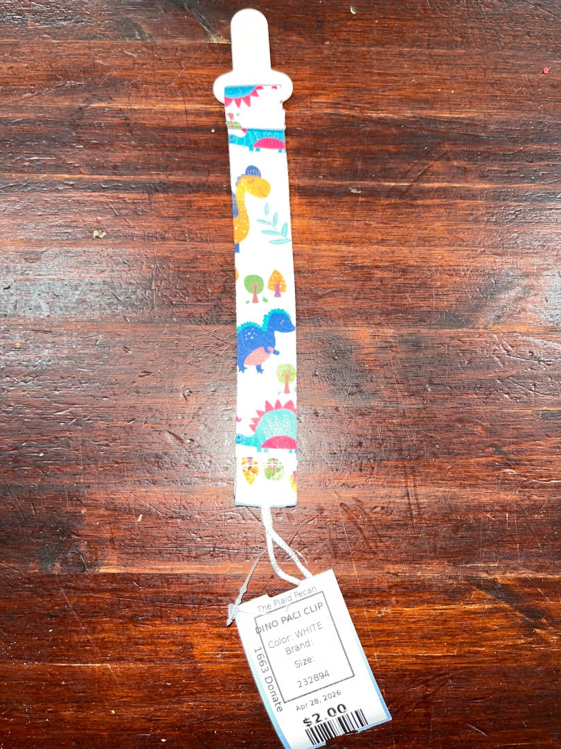 WHITE DINO PACI CLIP