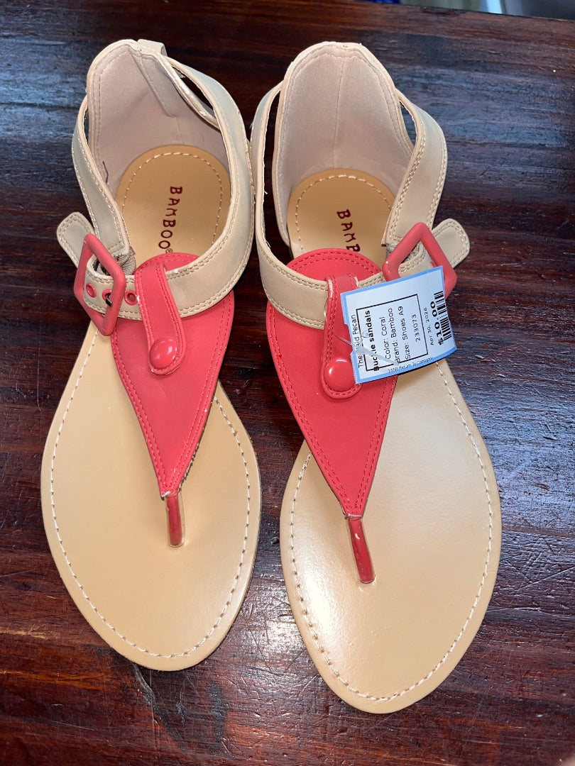 Coral Bamboo Buckle sandals, Shoes A9