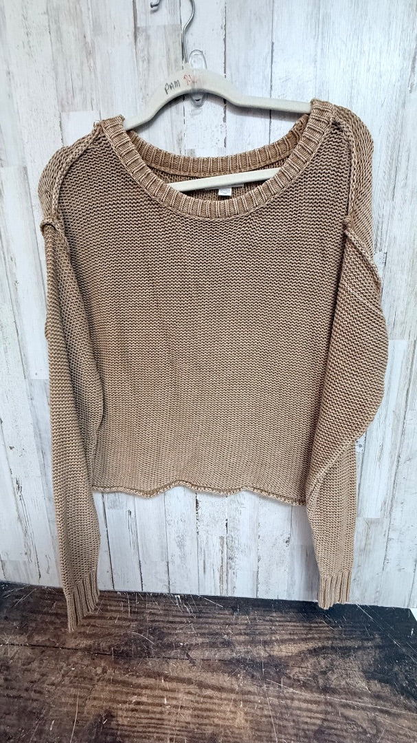 MUSTARD AMERICAN EAGLE KNIT SWEATER, LADIES XS