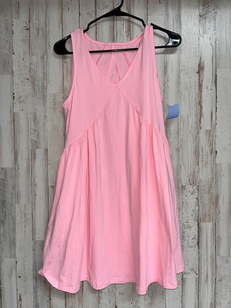 LIGHT PINK COTTON V NECK DRESS, LADIES XS