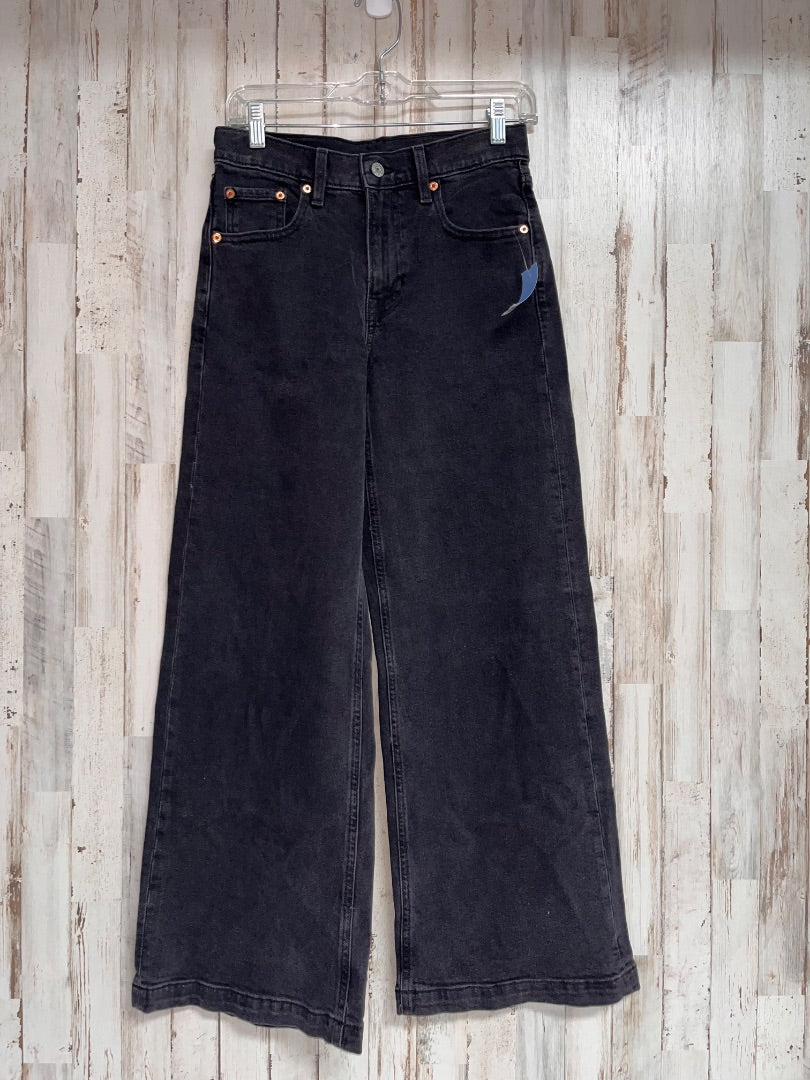 BLACK GAP 26/2P HIGH RISE WIDE LEG JEANS, LADIES S