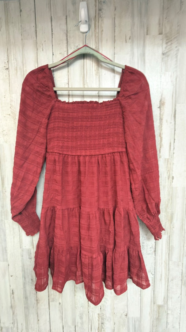 RED BOUTIQUE TIERED SMOCK DRESS, LADIES S