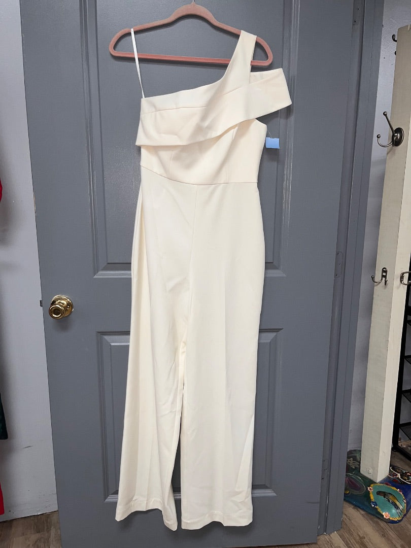IVORY BCBG ONE SHOULDER JUMPSUIT, LADIES S
