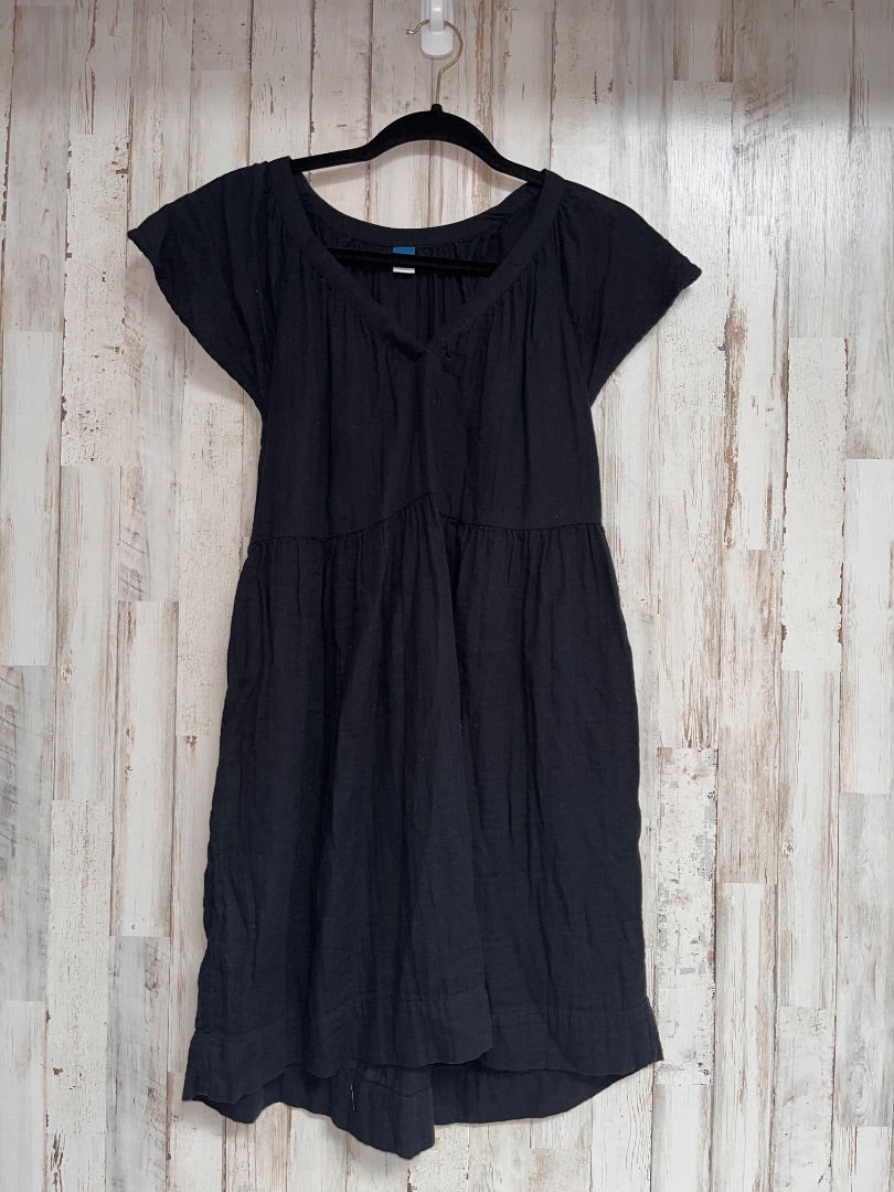BLACK OLD NAVY MUSLIN V NECK DRESS, LADIES S