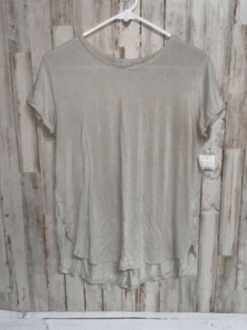 LIGHT GREY FACE PLANT SOFT FLOWY TEE, LADIES S