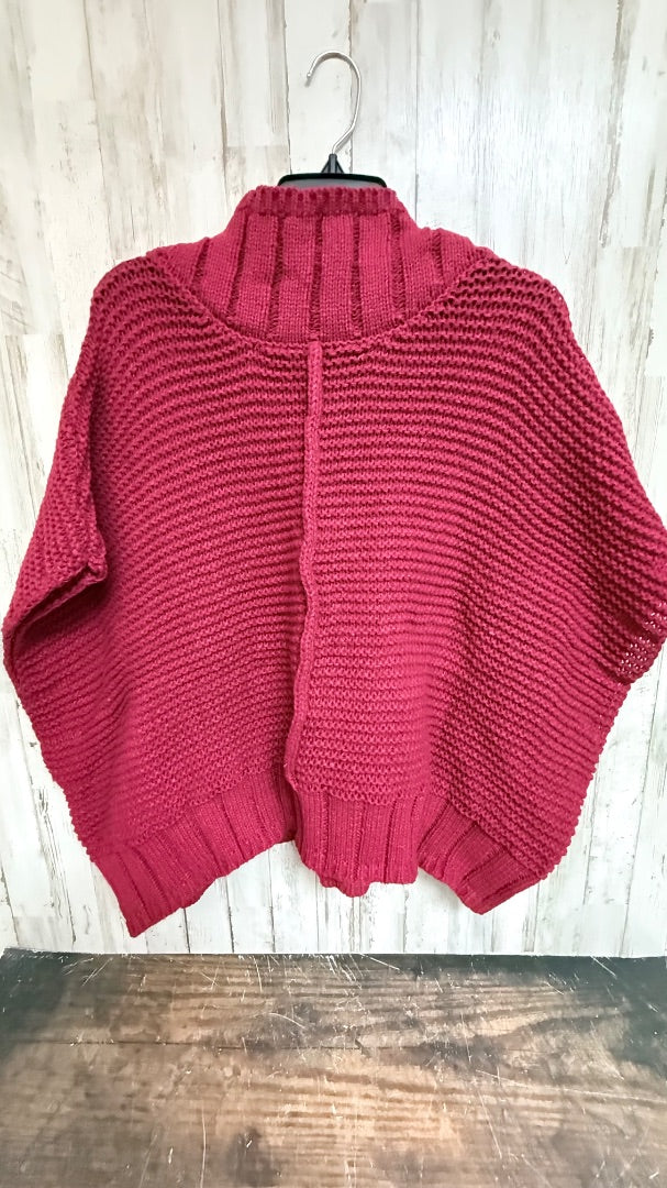 MAROON SHEIN KNIT MOCK NECK SWEATER, LADIES XL