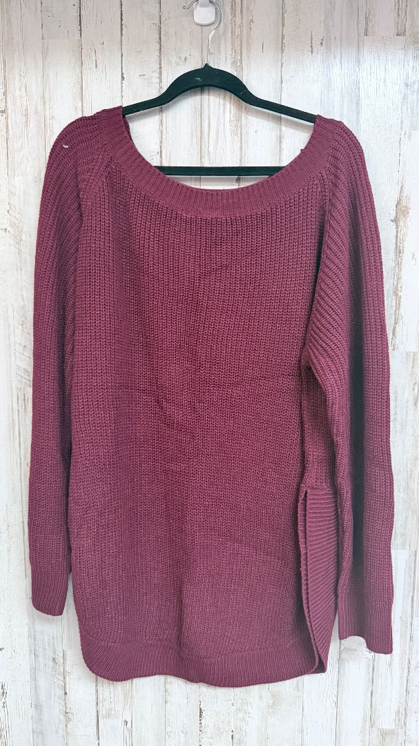MAROON SHEIN KNIT SWEATER, LADIES 2X