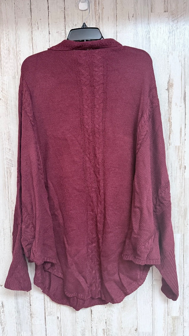 MAROON SHEIN CABLE KNIT SWEATER, LADIES 3X