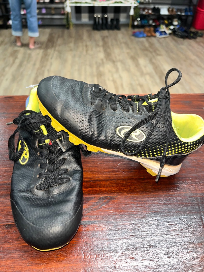 BLACK/LIME RAWLINGS COOLEO CLEATS, SHOES Y1