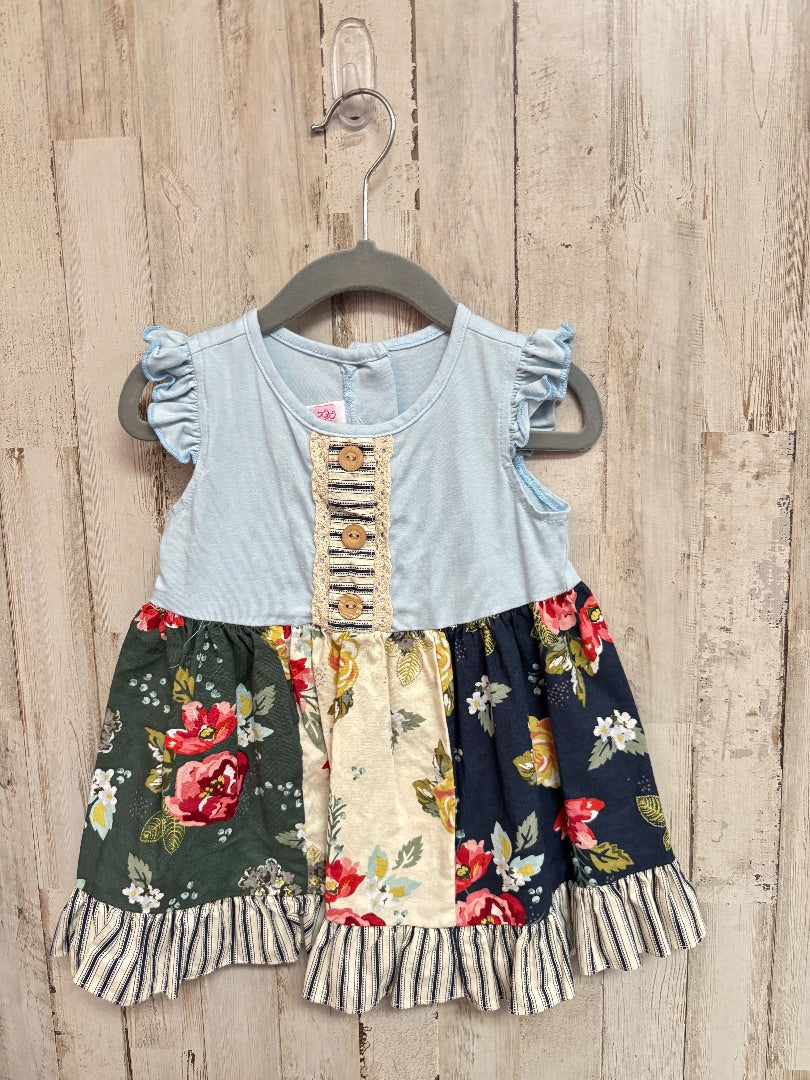 blue ruffle butts flower ruffle tank, Girl 4T