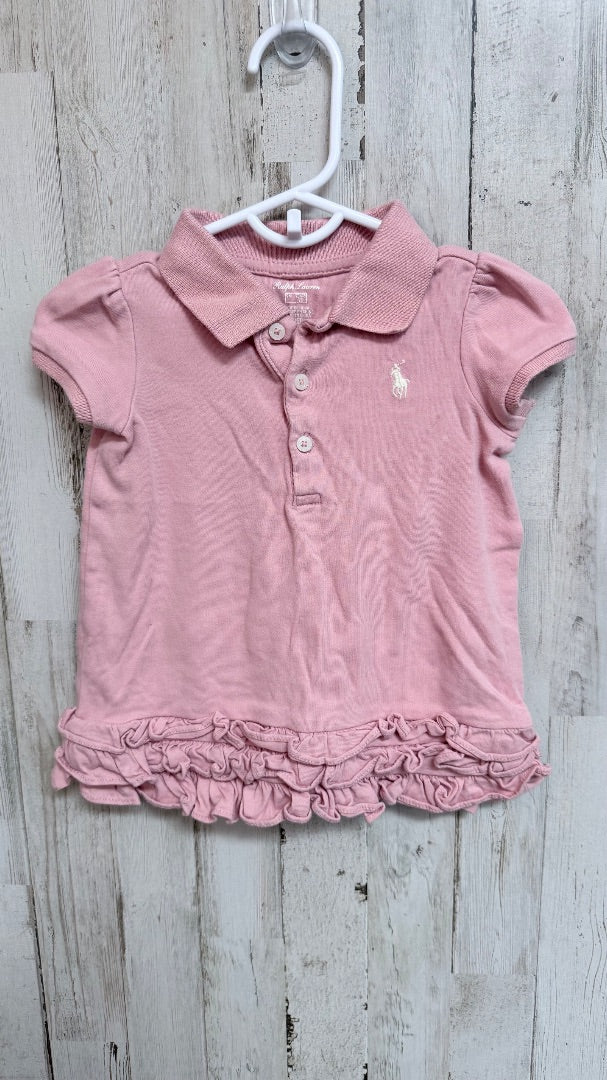 PINK RALPH LAUREN COLLAR TUNIC, GIRLS 9M