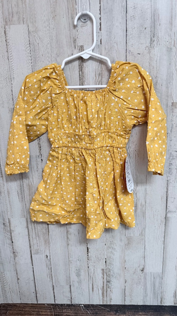 YELLOW WONDER NATION SPOTTED DRESS, GIRLS 12M