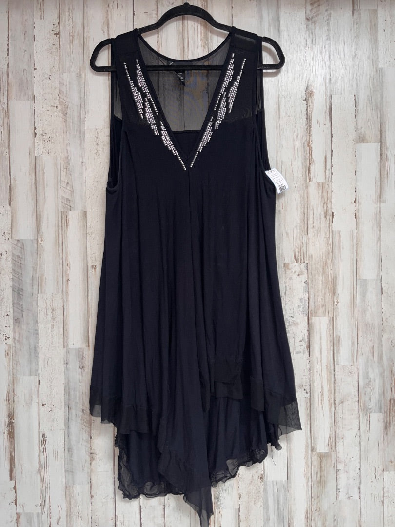 BLACK LANE BRYANT EMBELLISHED V NECK LAYERED TUNIC SZ 22/24, LADIES 2X