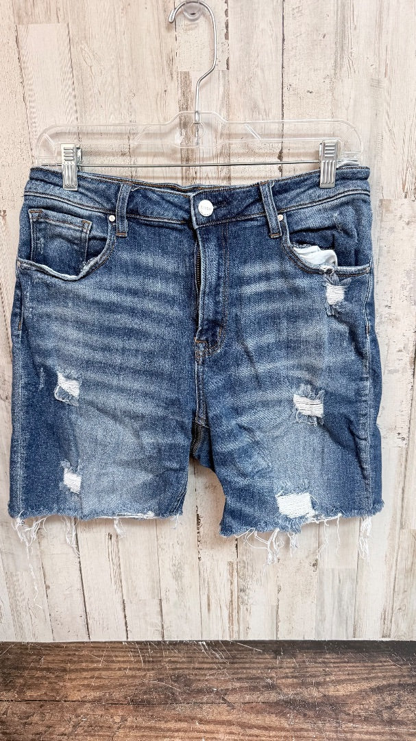 DENIM RISEN SZ11/30 DISTRESS JEAN SHORTS, LADIES L