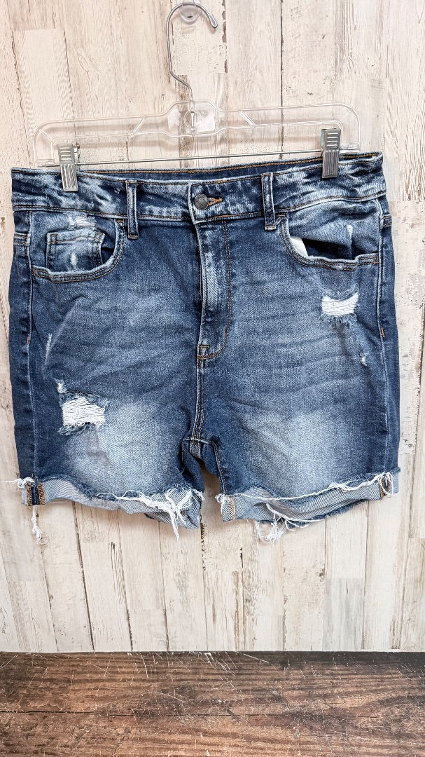 DENIM ZENANA DISTRESS CUFF SHORTS, LADIES XL