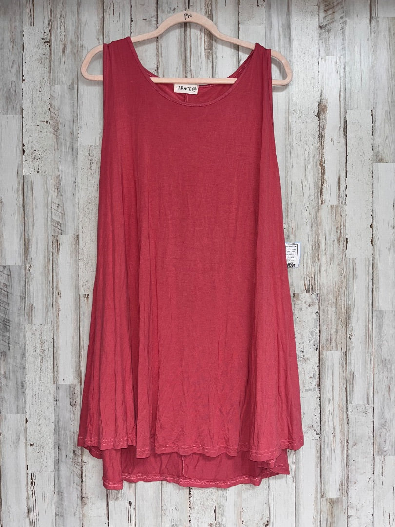 BLUSH PINK LARACE SOFT TANK TUNIC, LADIES 3X