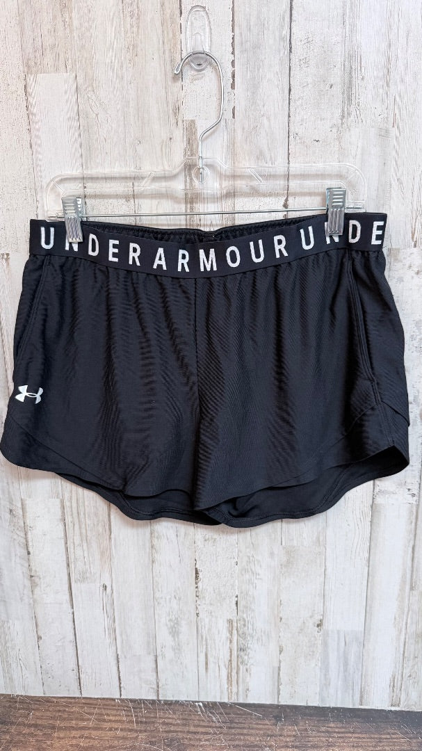 BLACK UNDER ARMOUR ATHLETIC SHORTS, LADIES L