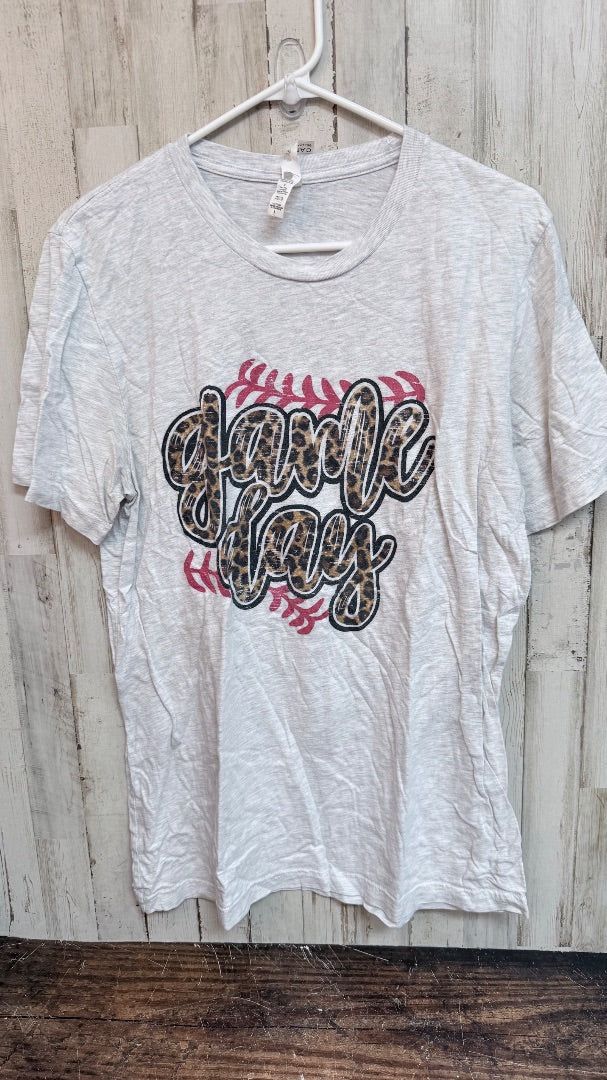 GREY BELLA CANVAS GAME DAY TEE, LADIES L