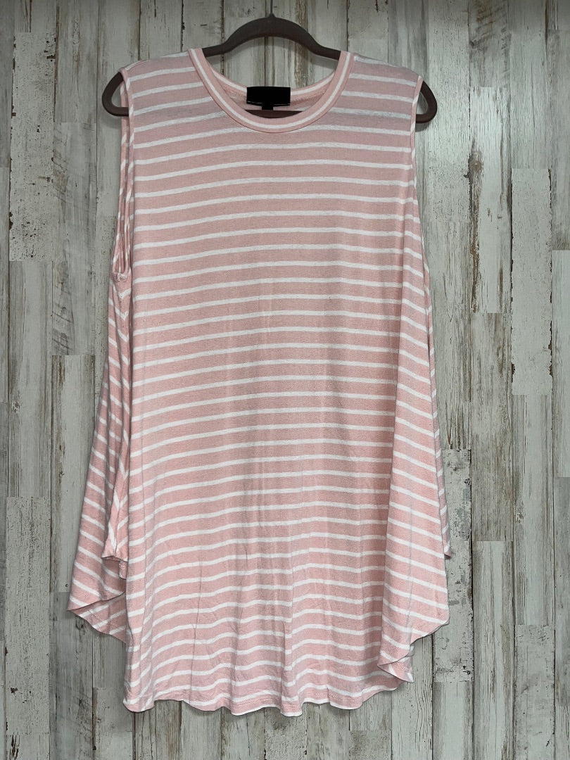 PINK/WHITE LANE BRYANT STRIPE TUNIC 26/28, LADIES 4X