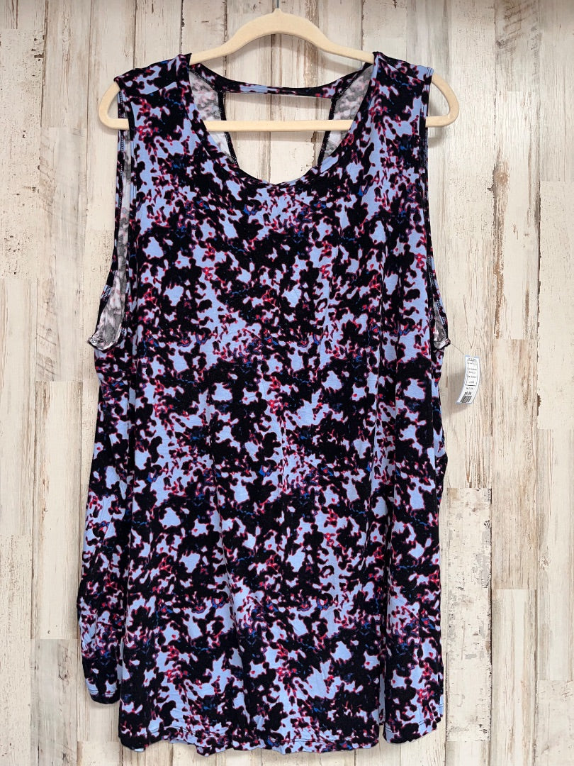 BLUE/BLACK LIVI MULTI PRINT TANK 26/28, LADIES 4X
